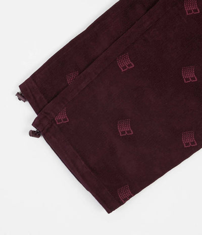 Bronze 56K All Over Embroidered Pants - Maroon
