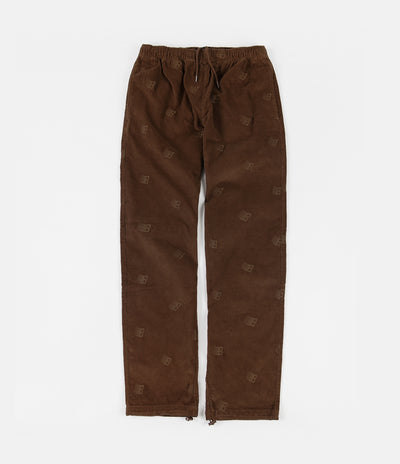 Bronze 56K All Over Embroidered Synch Cord Pants - Brown