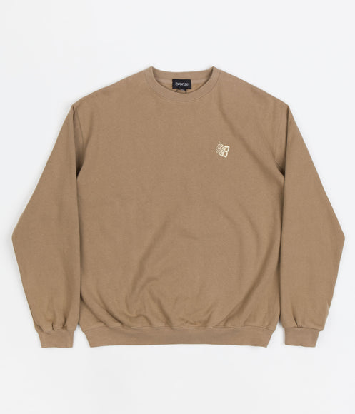 Bronze 56K B Logo Embroidered Crewneck Sweatshirt - Light Brown