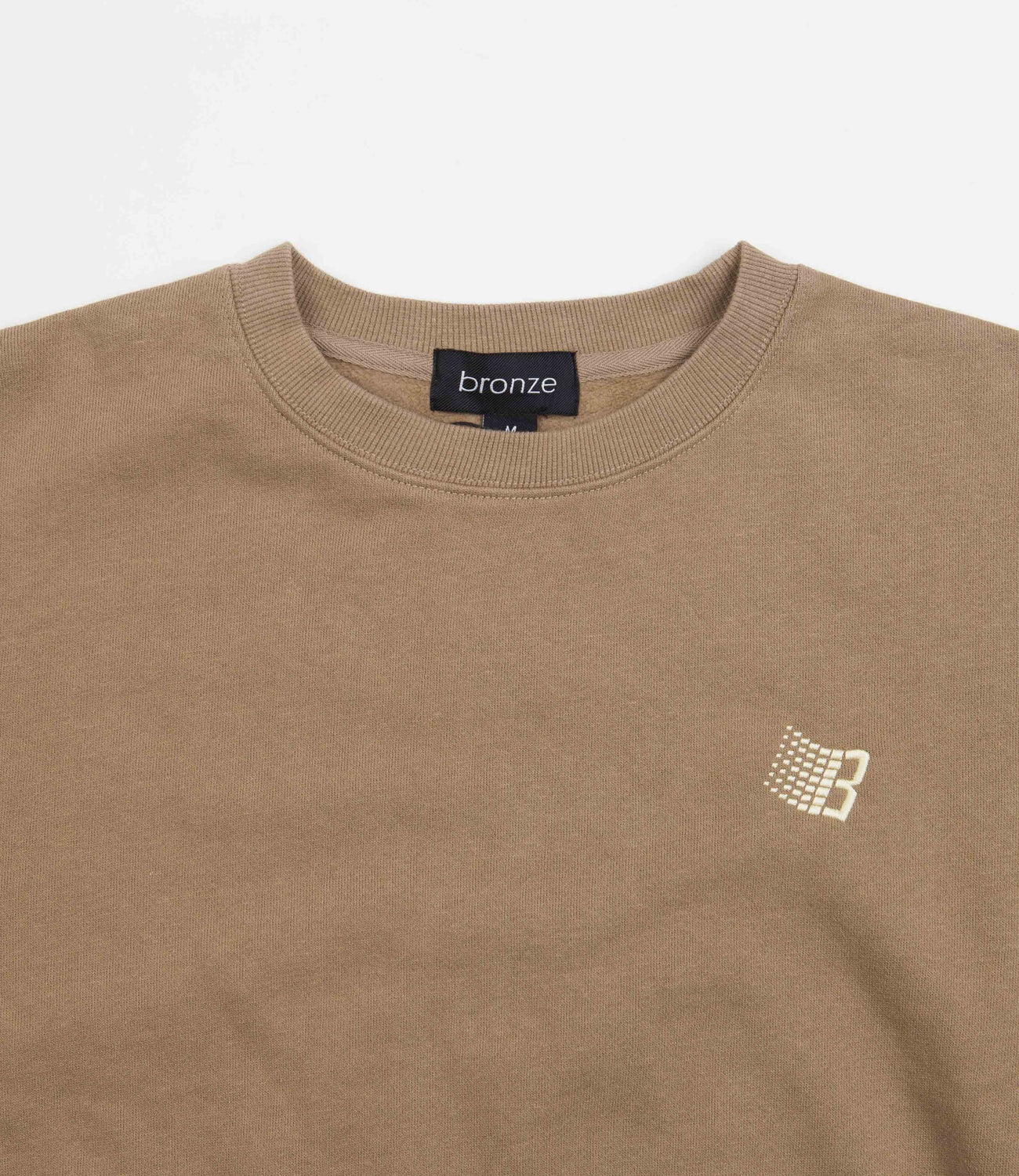 Bronze 56K B Logo Embroidered Crewneck Sweatshirt - Light Brown | Flatspot