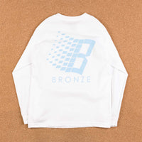 Bronze 56K B Logo Long Sleeve T-Shirt - White / Sky Blue thumbnail