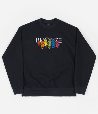 Bronze 56K Bolt Boys Embroidered Crewneck Sweatshirt - Navy