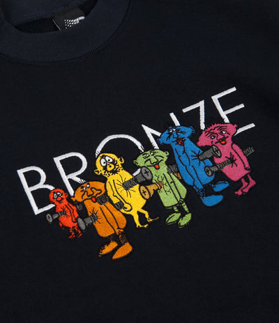 Bronze 56K Bolt Boys Embroidered Crewneck Sweatshirt - Navy