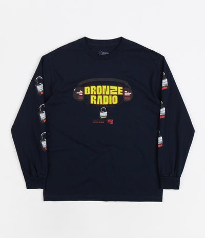 Bronze 56K Don't Touch That Fucking Dial Long Sleeve T-Shirt - Navy