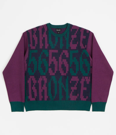 Bronze 56K Old E Crewneck Sweatshirt - Purple / Teal
