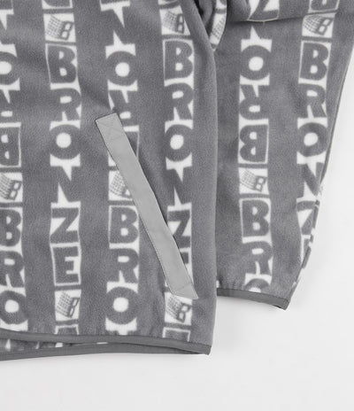 Bronze 56K Vertical Full Zip Fleece - Cool Grey / White