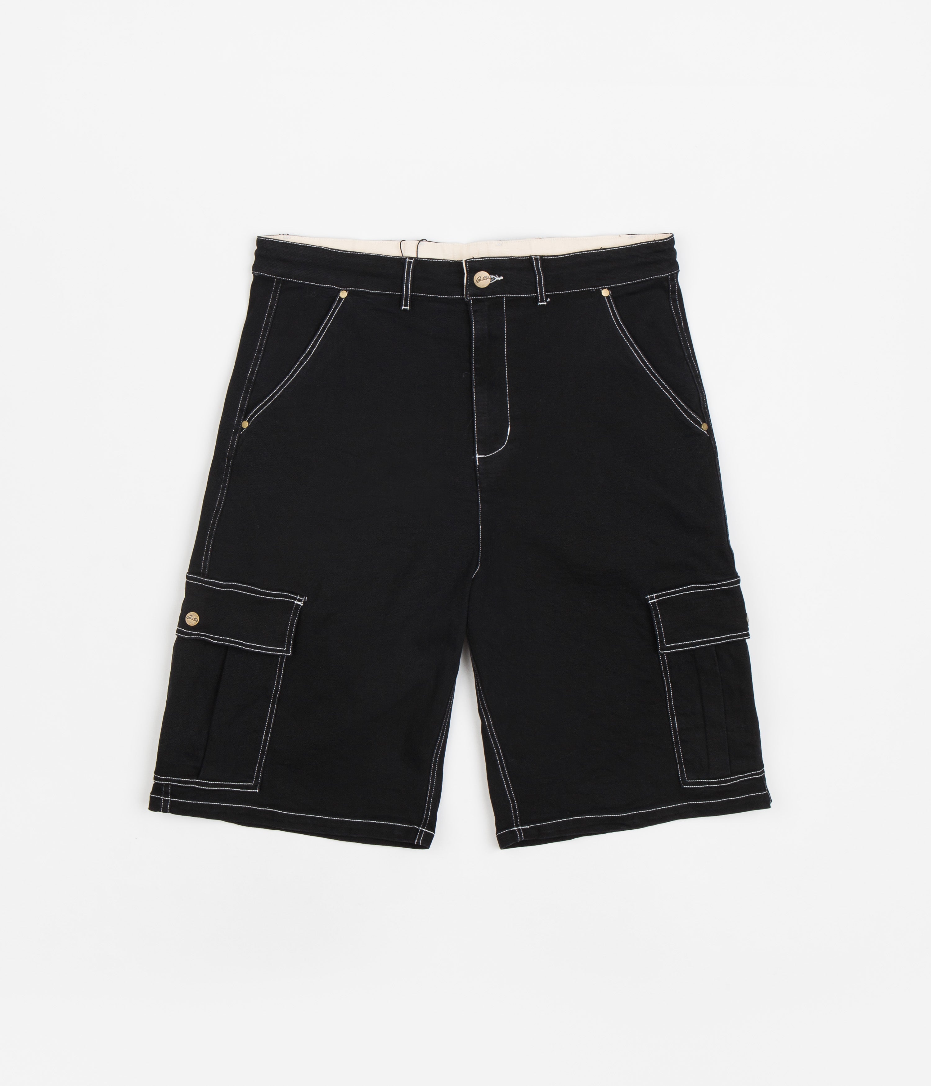 Butter Goods Baggy Cargo Shorts Black Flatspot