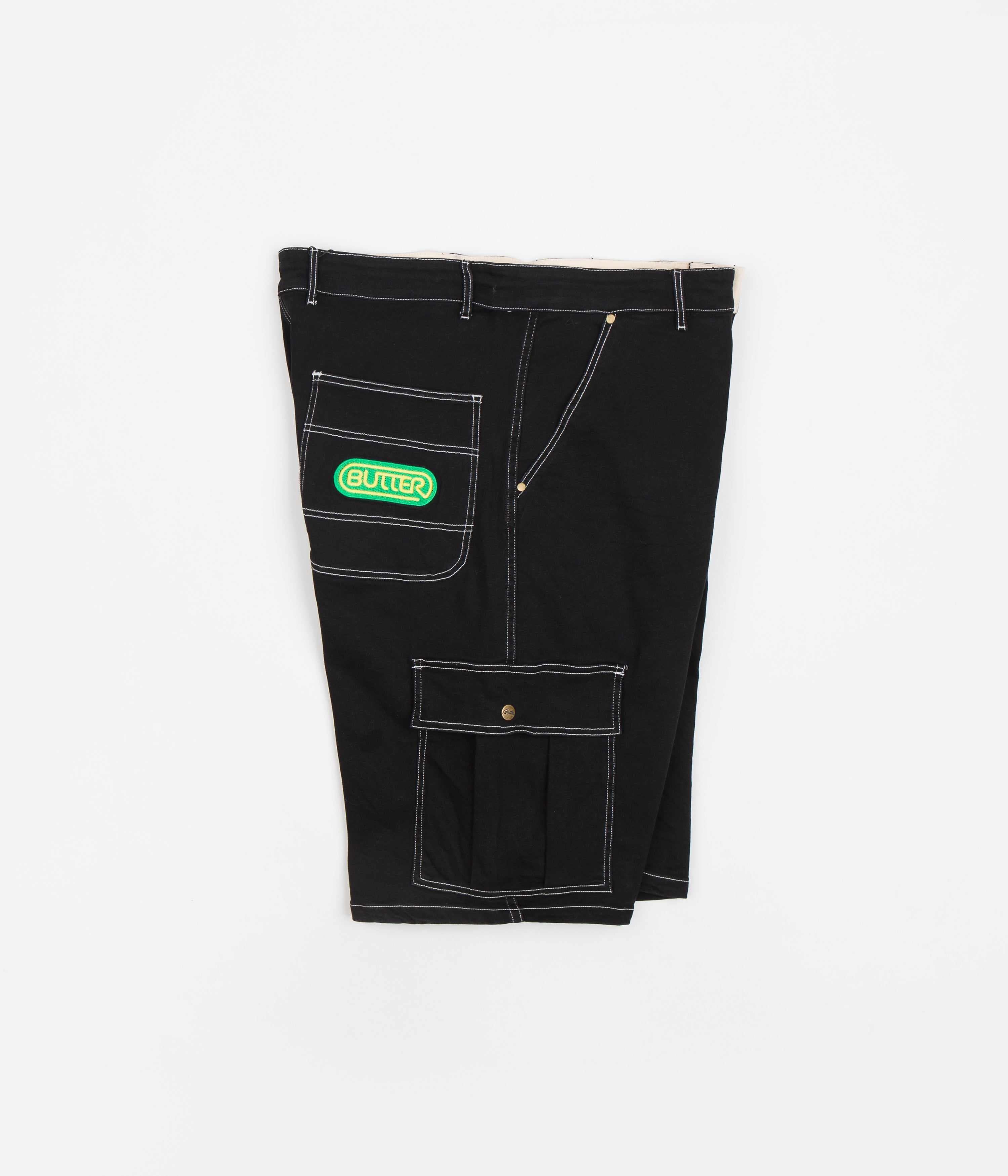 Butter Goods Baggy Cargo Shorts Black Flatspot