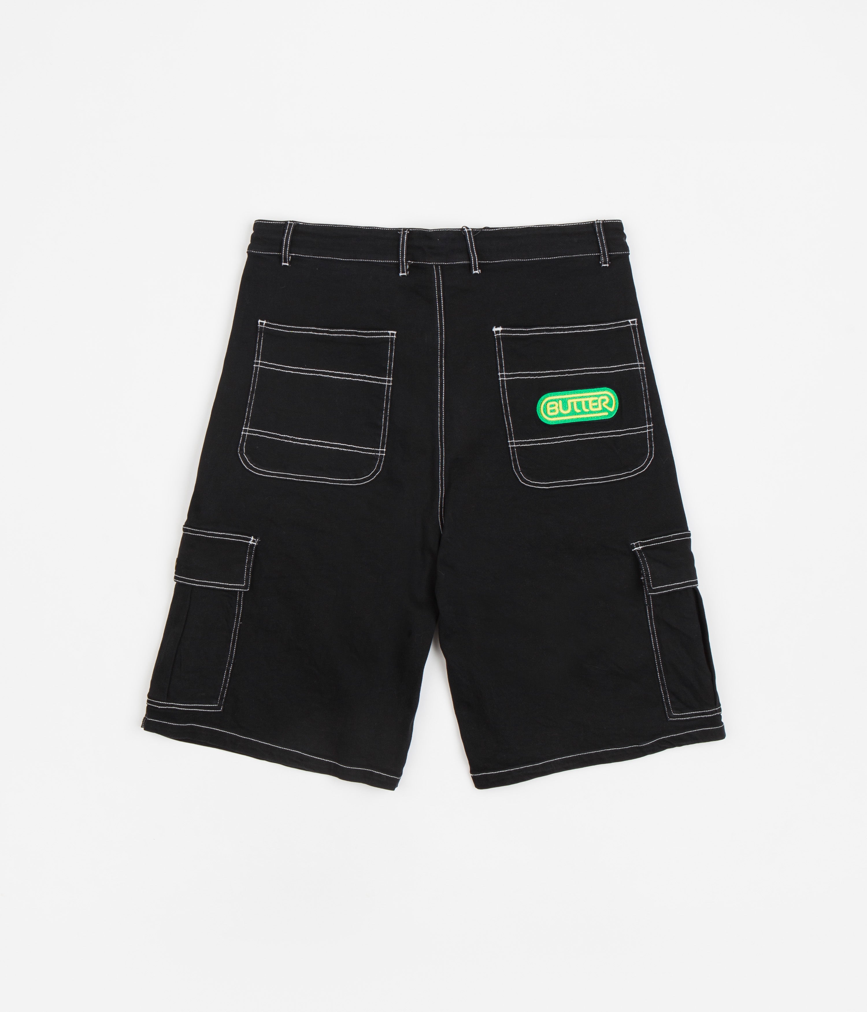 Butter Goods Baggy Cargo Shorts Black Flatspot