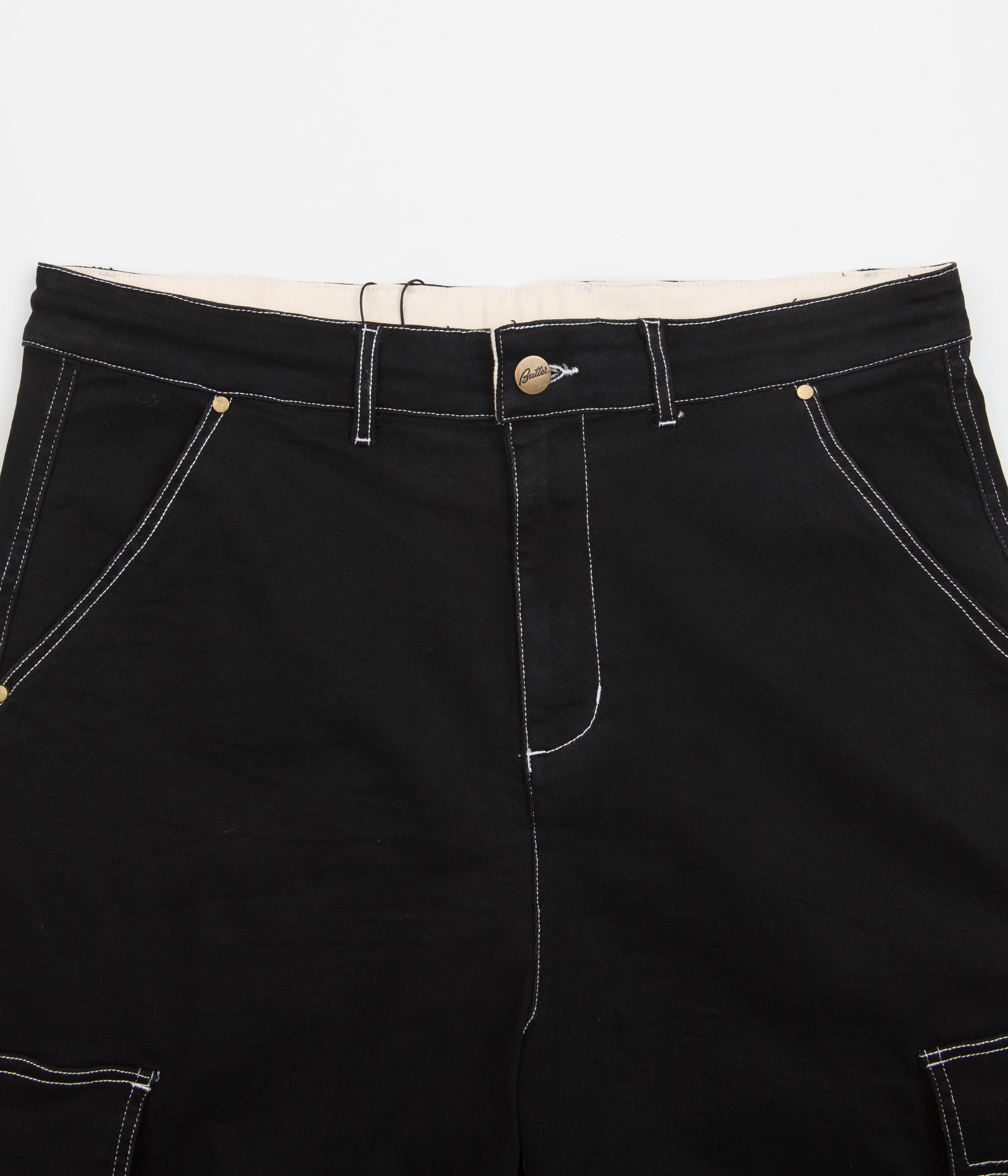 Butter Goods Baggy Cargo Shorts Black Flatspot