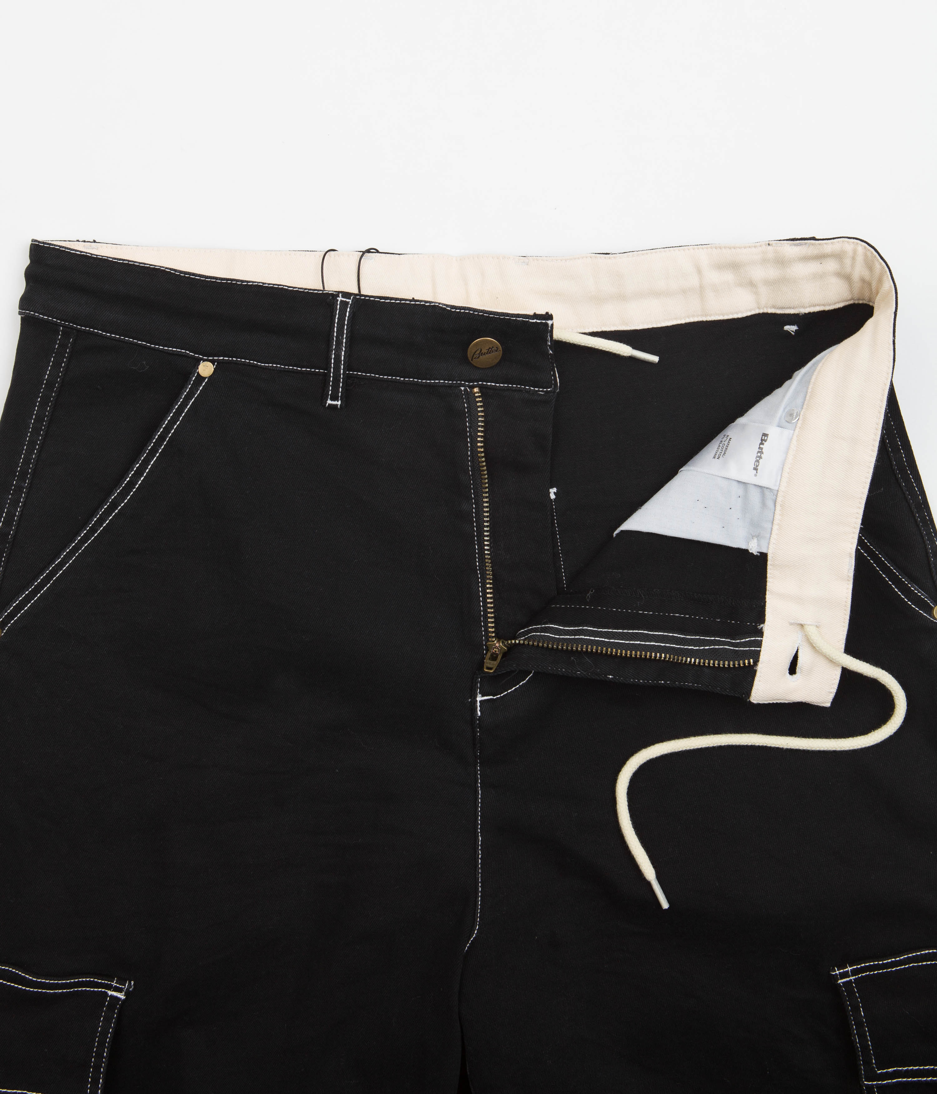 Butter Goods Baggy Cargo Shorts Black Flatspot