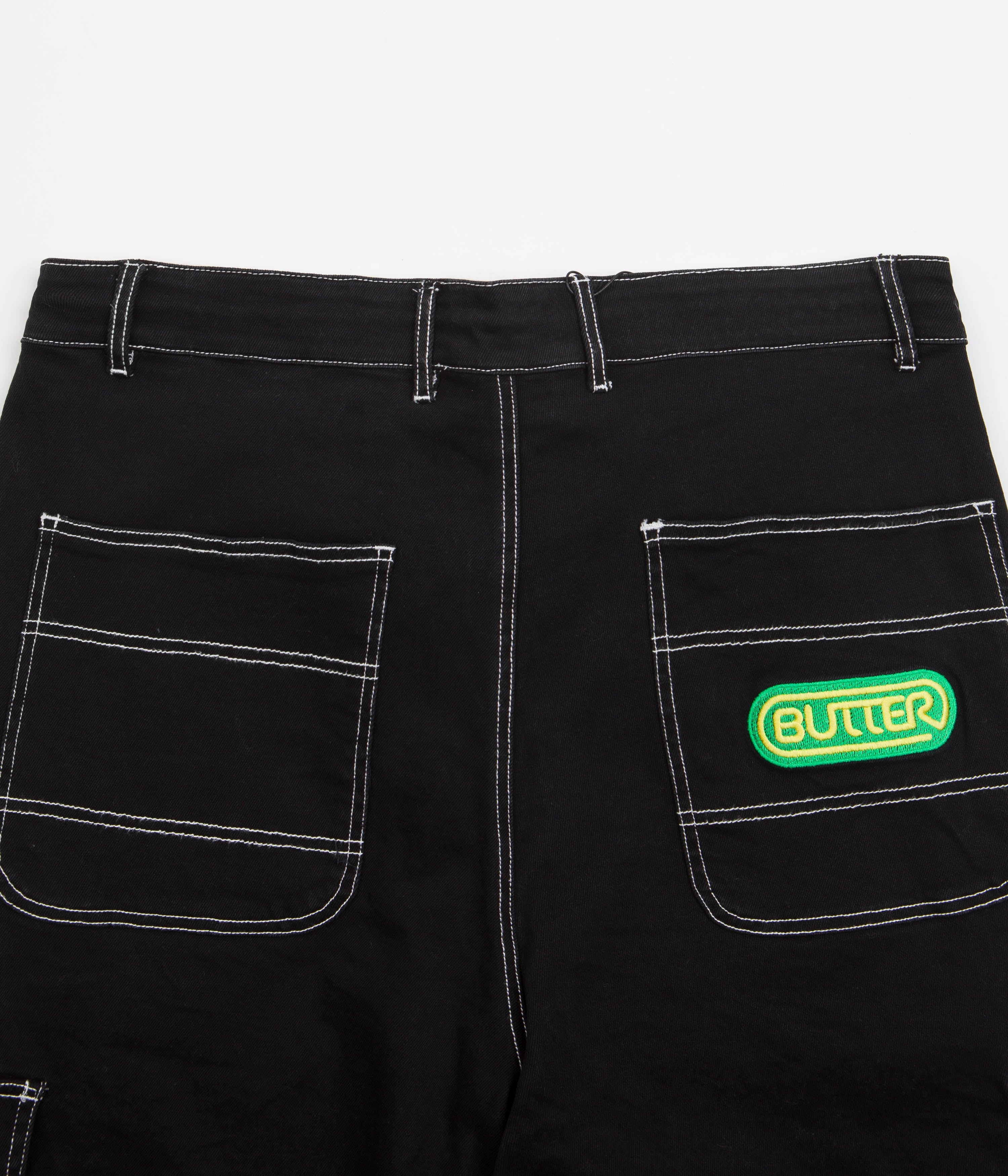 Butter Goods Baggy Cargo Shorts Black Flatspot