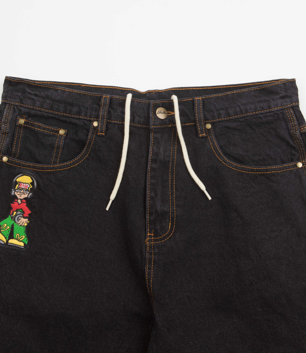 Butter Goods Bass Denim Shorts Washed Black Flatspot