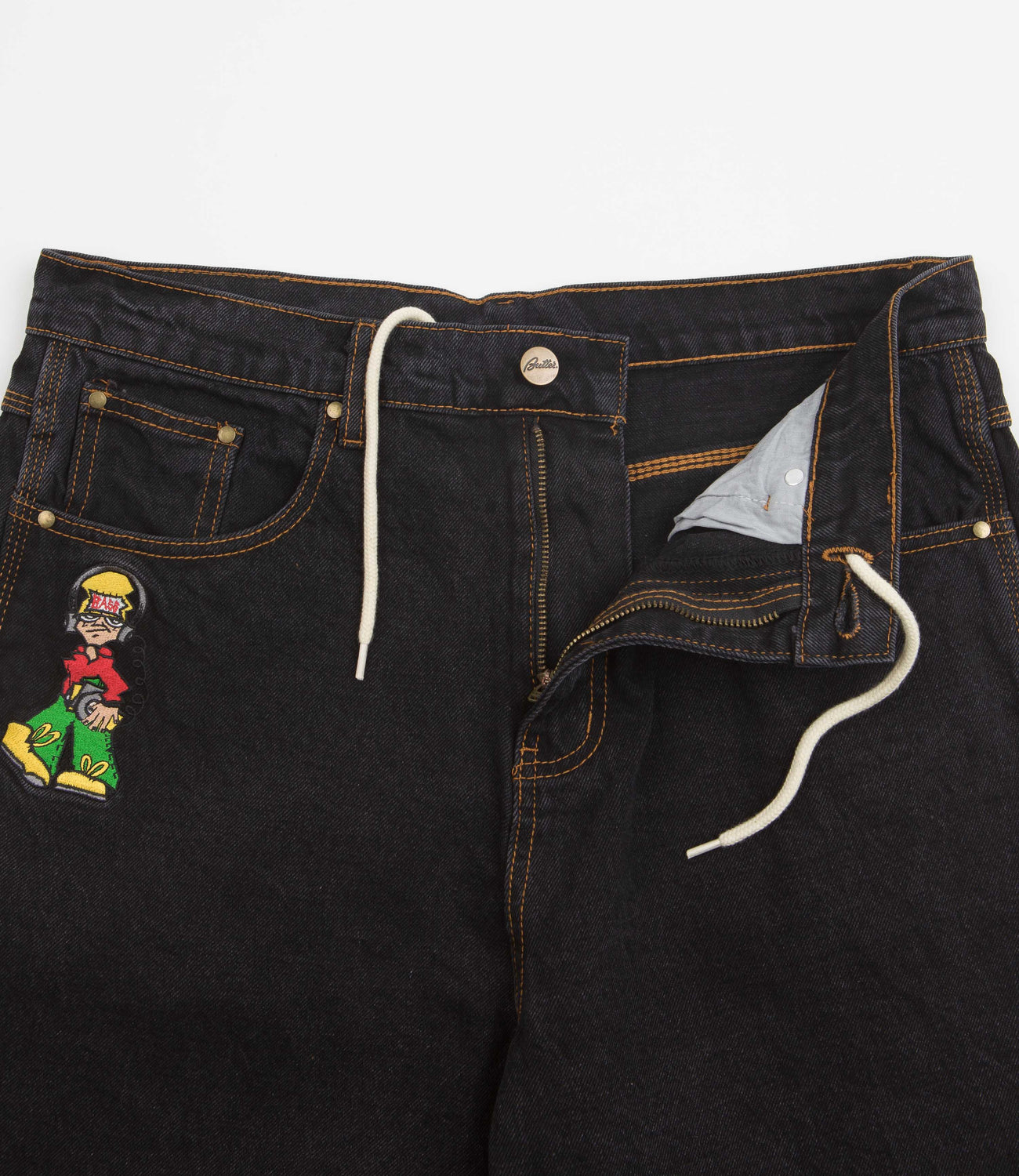 Butter Goods Bass Denim Shorts Washed Black Flatspot