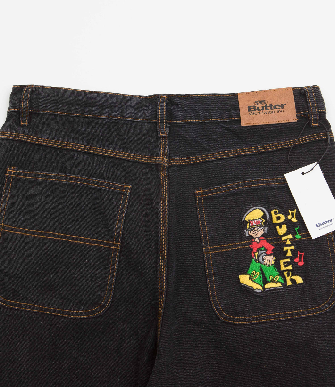 Butter Goods Bass Denim Shorts Washed Black Flatspot