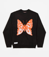 Butter Goods Butterfly Knit Crewneck Sweatshirt - Black