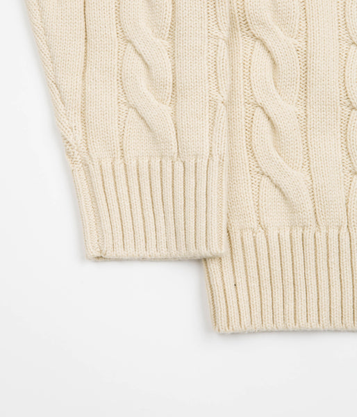 Butter Goods Cable Knit Sweatshirt - Bone | Flatspot