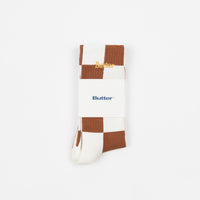 Butter Goods Checkered Socks - Natural / Burnt Orange thumbnail