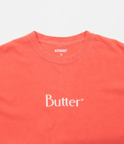 Butter Goods Classic Logo Pigment Dyed T-Shirt - Melon