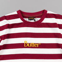 Butter Goods Classic Stripe T-Shirt - Burgundy thumbnail