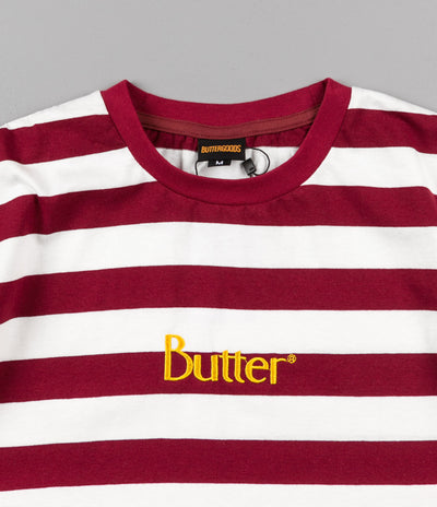 Butter Goods Classic Stripe T-Shirt - Burgundy