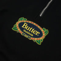 Butter Goods Crest 1/4 Zip Sweatshirt - Black thumbnail
