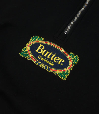 Butter Goods Crest 1/4 Zip Sweatshirt - Black