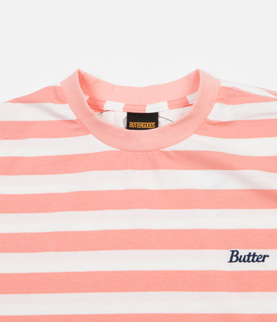 Butter Goods Cycle Stripe T-Shirt - Peach / White