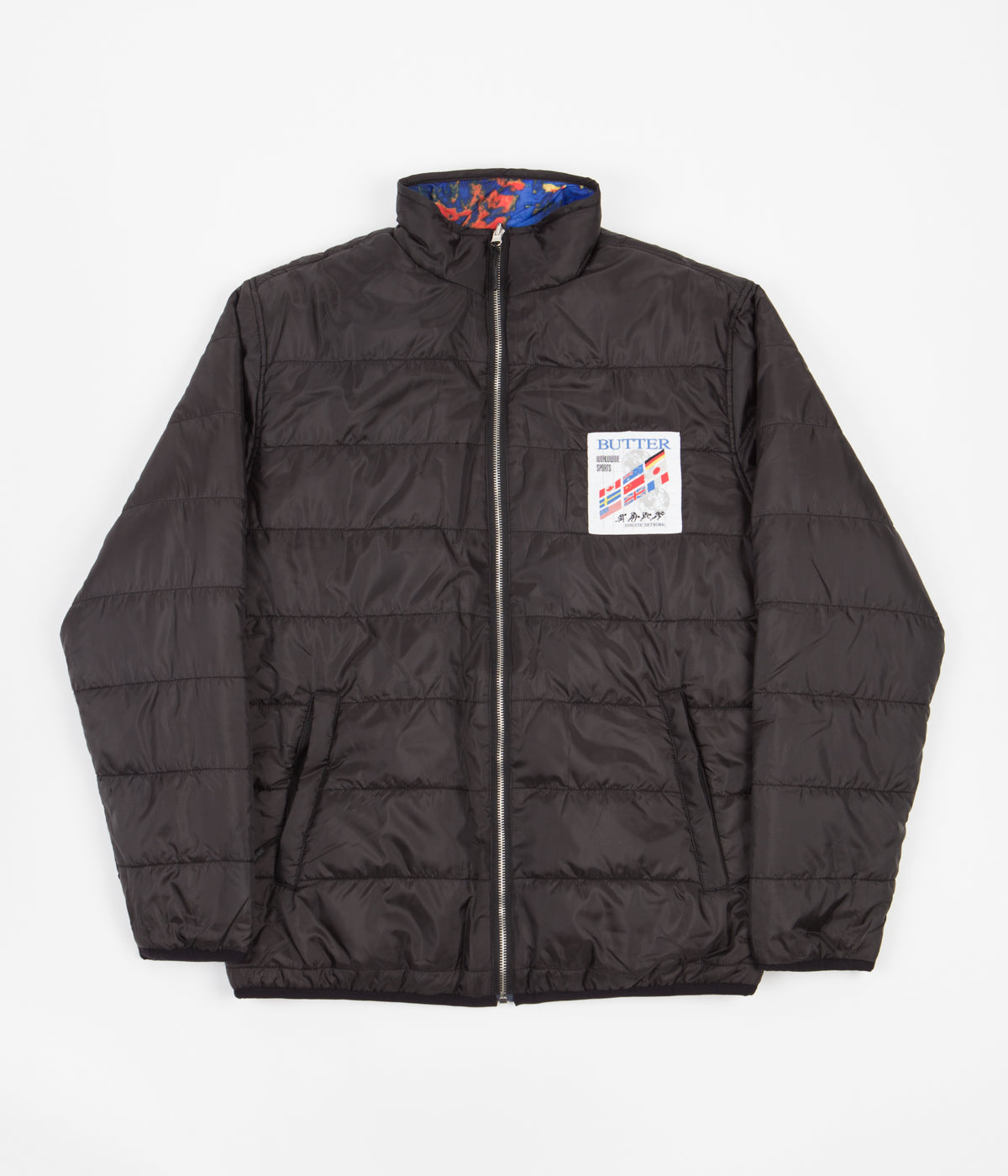 Butter Goods Cyclone Reversible Puffer Jacket Black / Multi Flatspot
