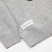 Butter Goods Cymbals Knitted Sweatshirt - Heather Grey thumbnail