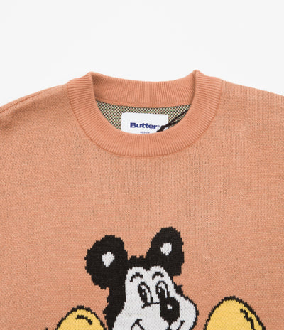 Butter Goods Cymbals Knitted Sweatshirt - Washed Peach