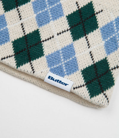 Butter Goods Diamond Knit Skull Beanie - Cream
