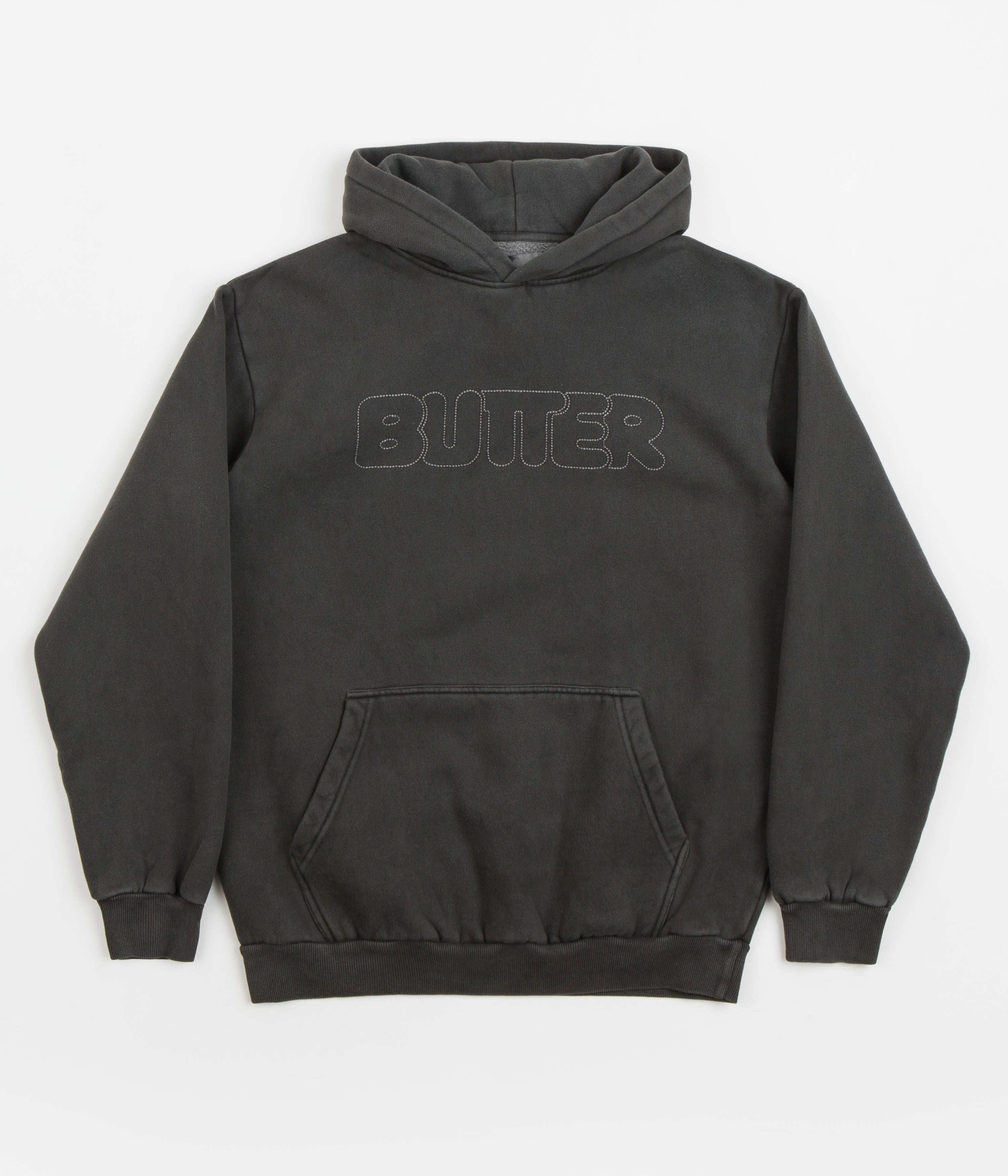 Butter Goods Distressed Dye Hoodie Pepper Flatspot