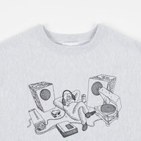 Butter Goods Easy Listening Crewneck Sweatshirt - Heather Grey thumbnail