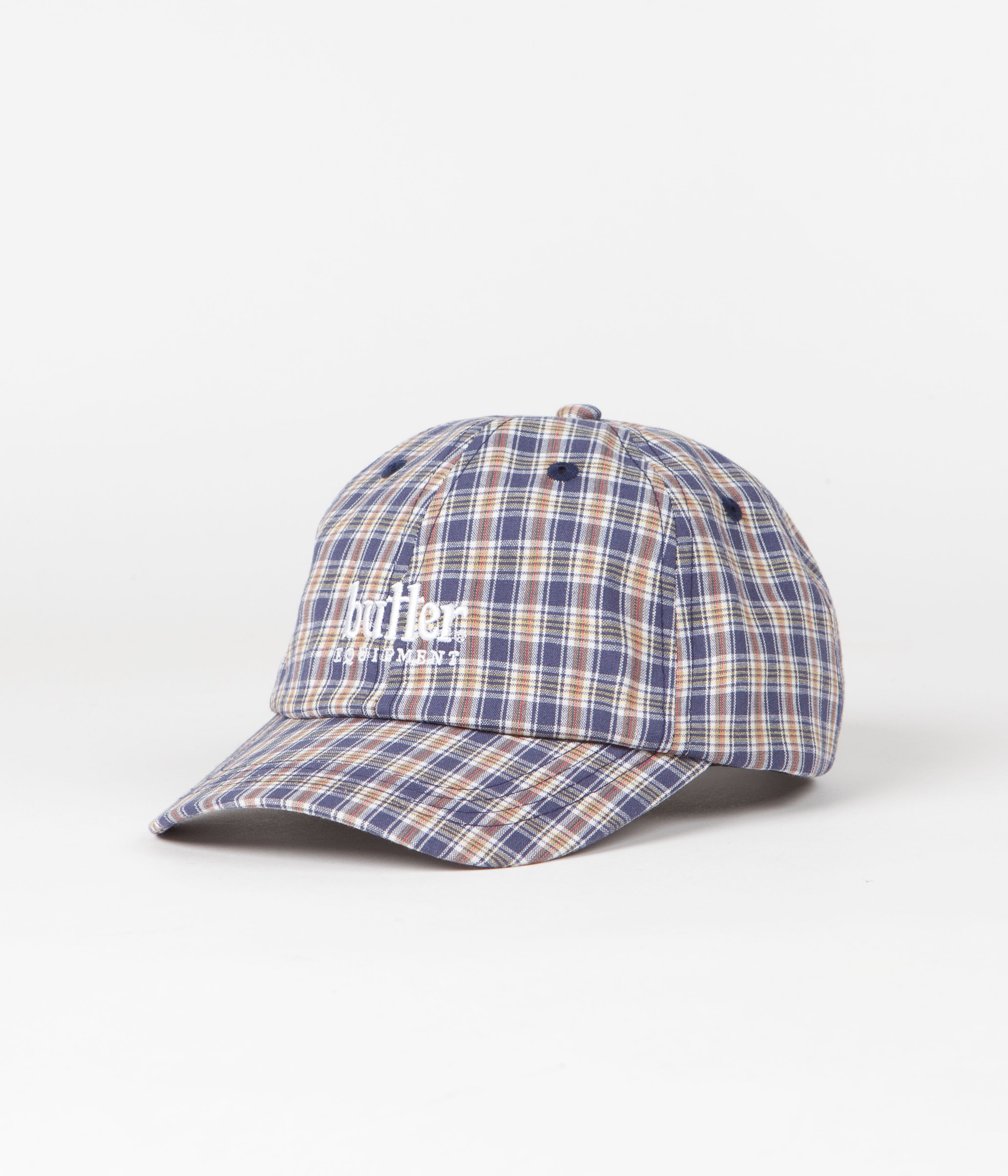 Butter Goods Equipment Plaid Cap Navy Flatspot