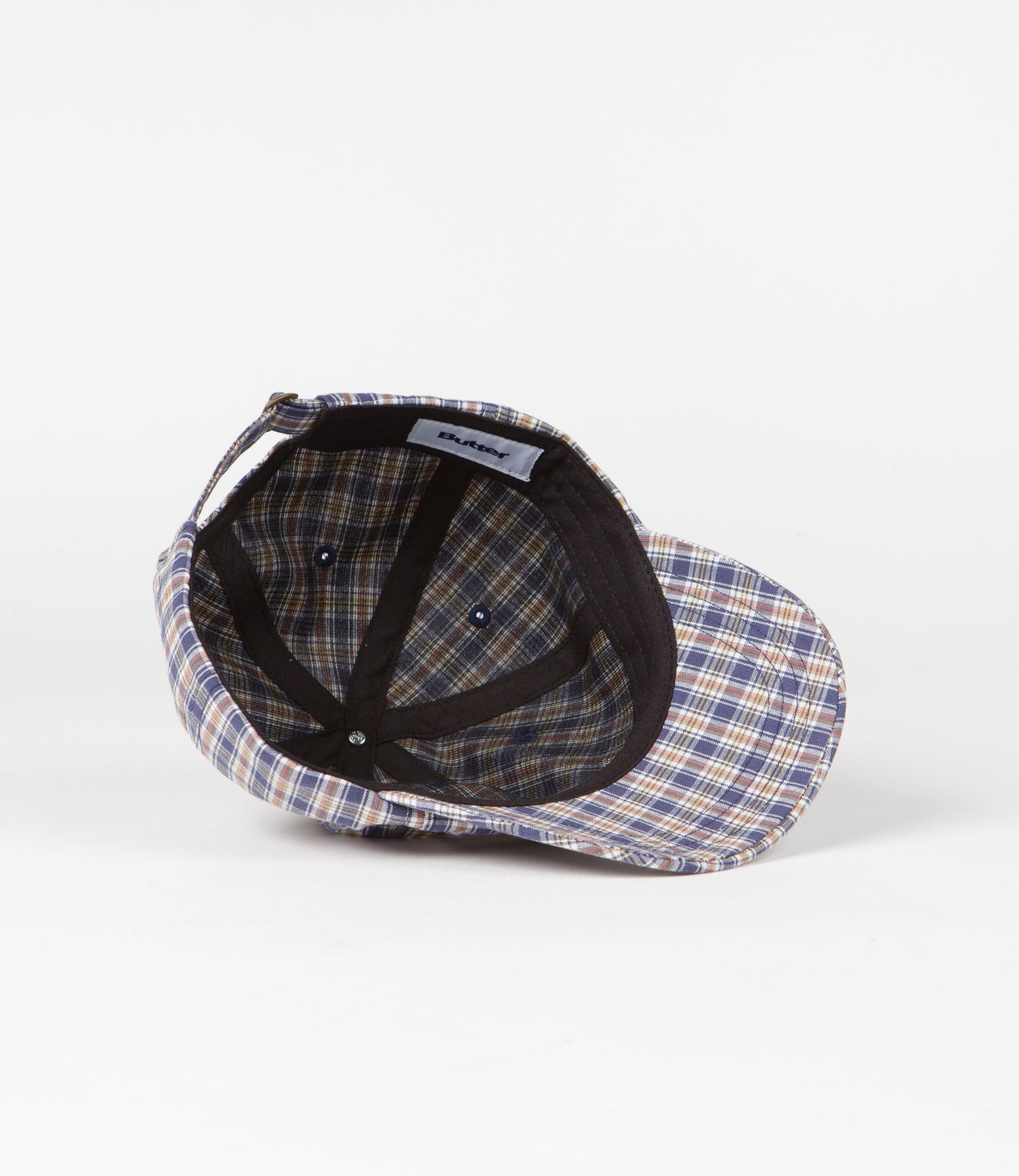 Butter Goods Equipment Plaid Cap Navy Flatspot