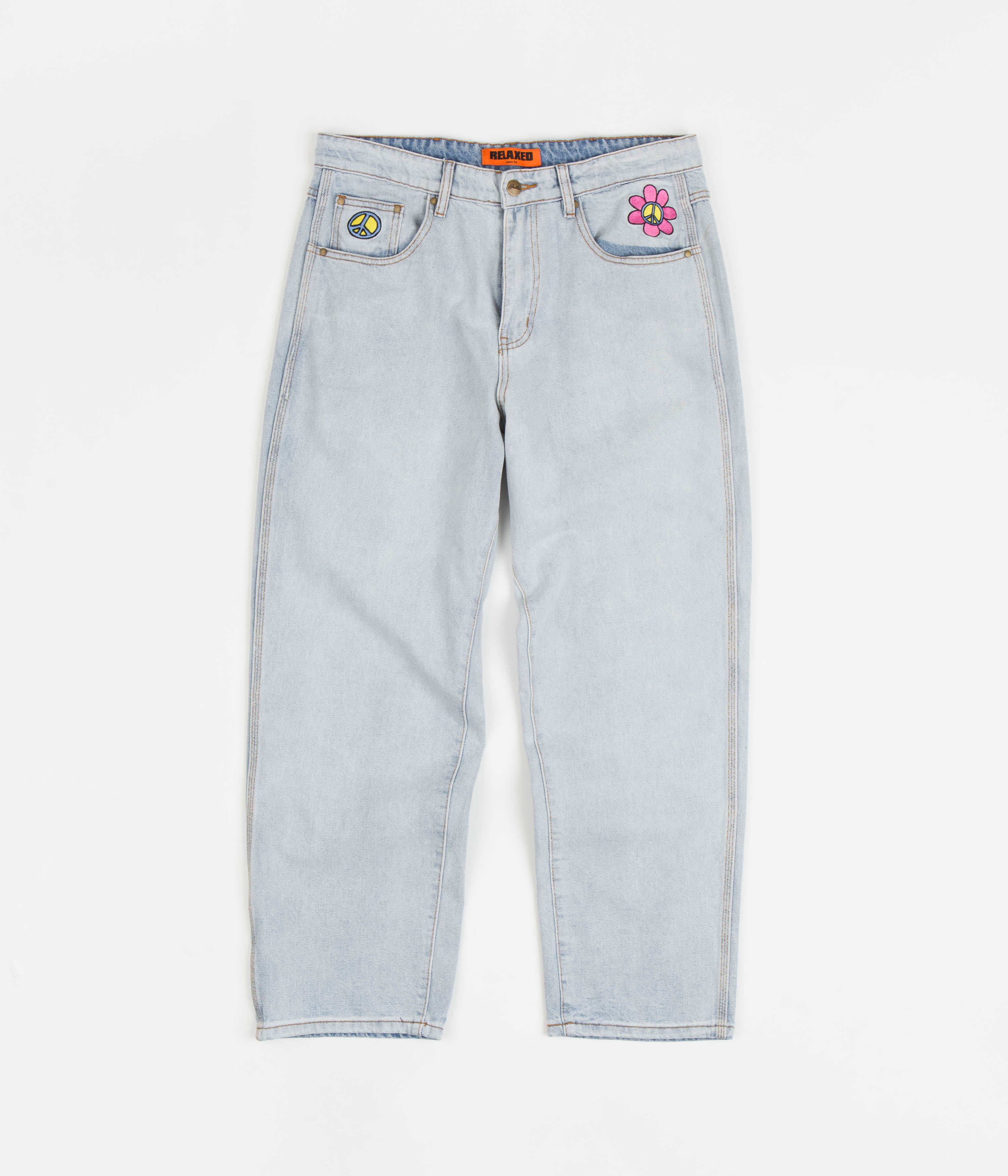 Butter Goods Flower Denim Jeans Light Blue Flatspot