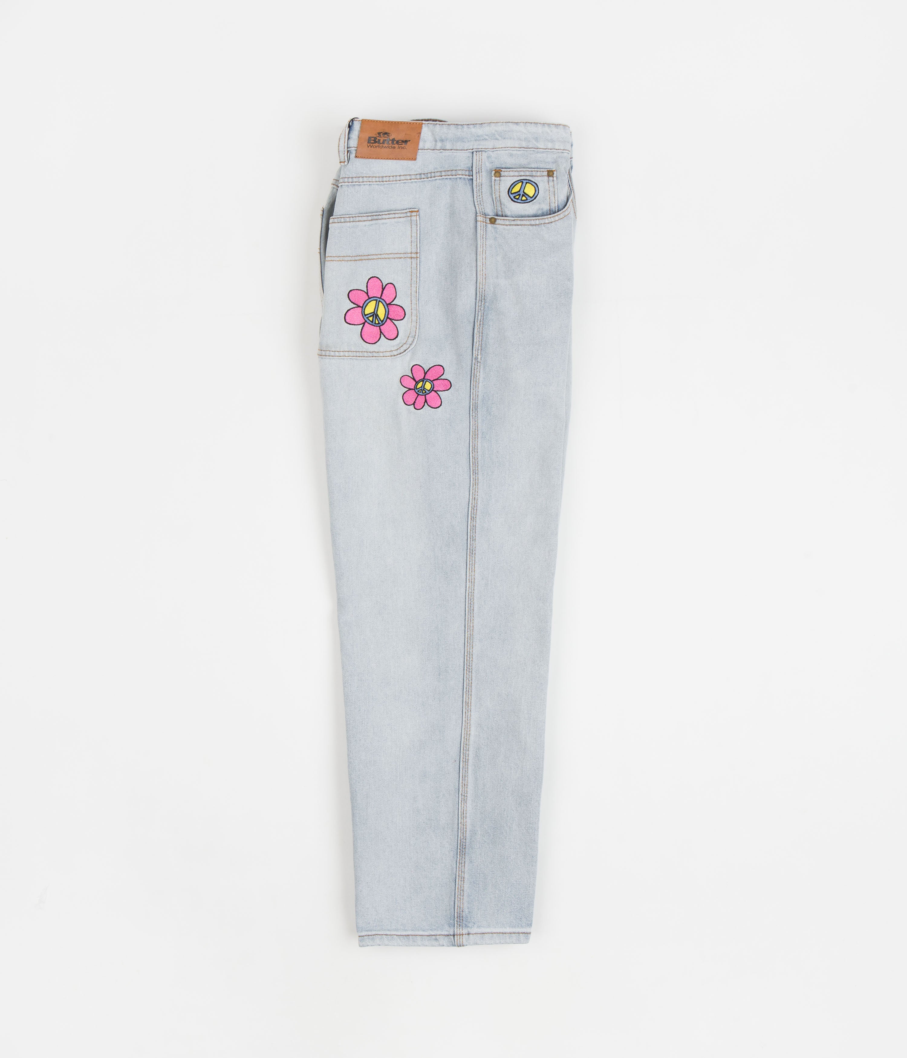Butter Goods Flower Denim Jeans Light Blue Flatspot