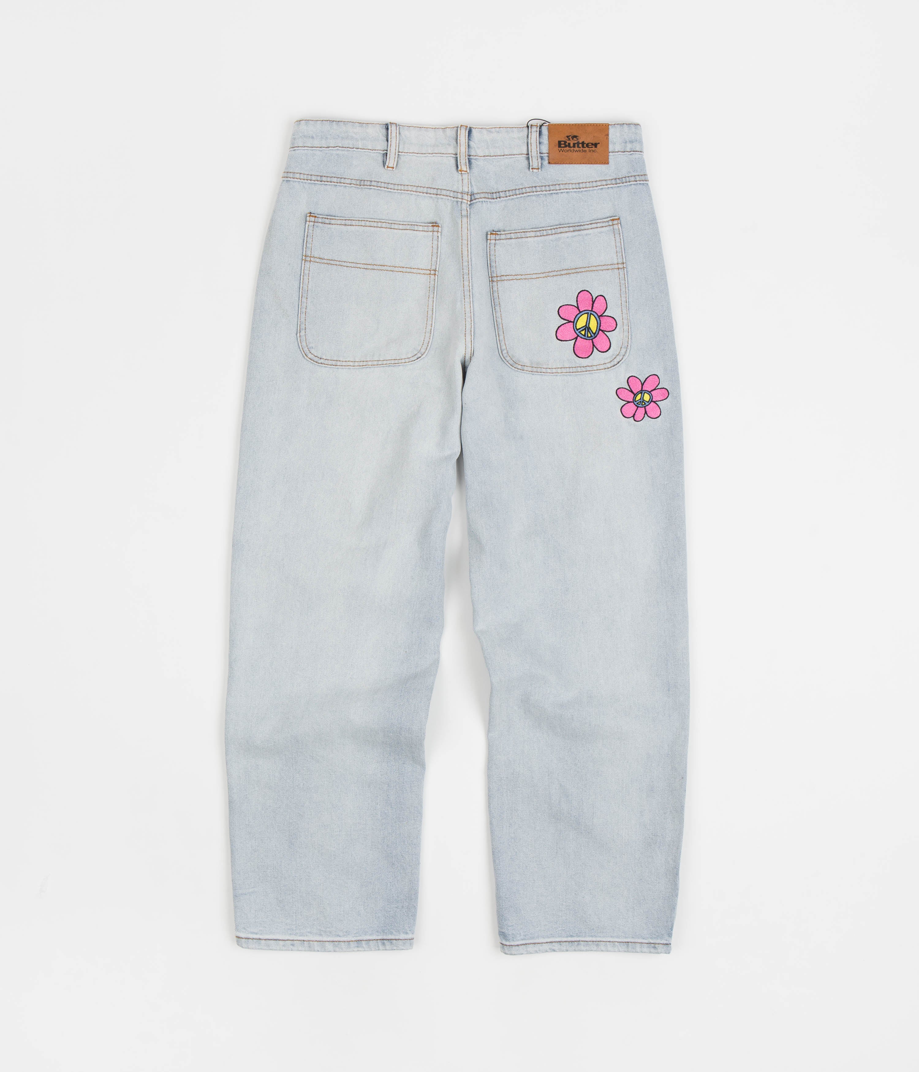 Butter Goods Flower Denim Jeans Light Blue Flatspot
