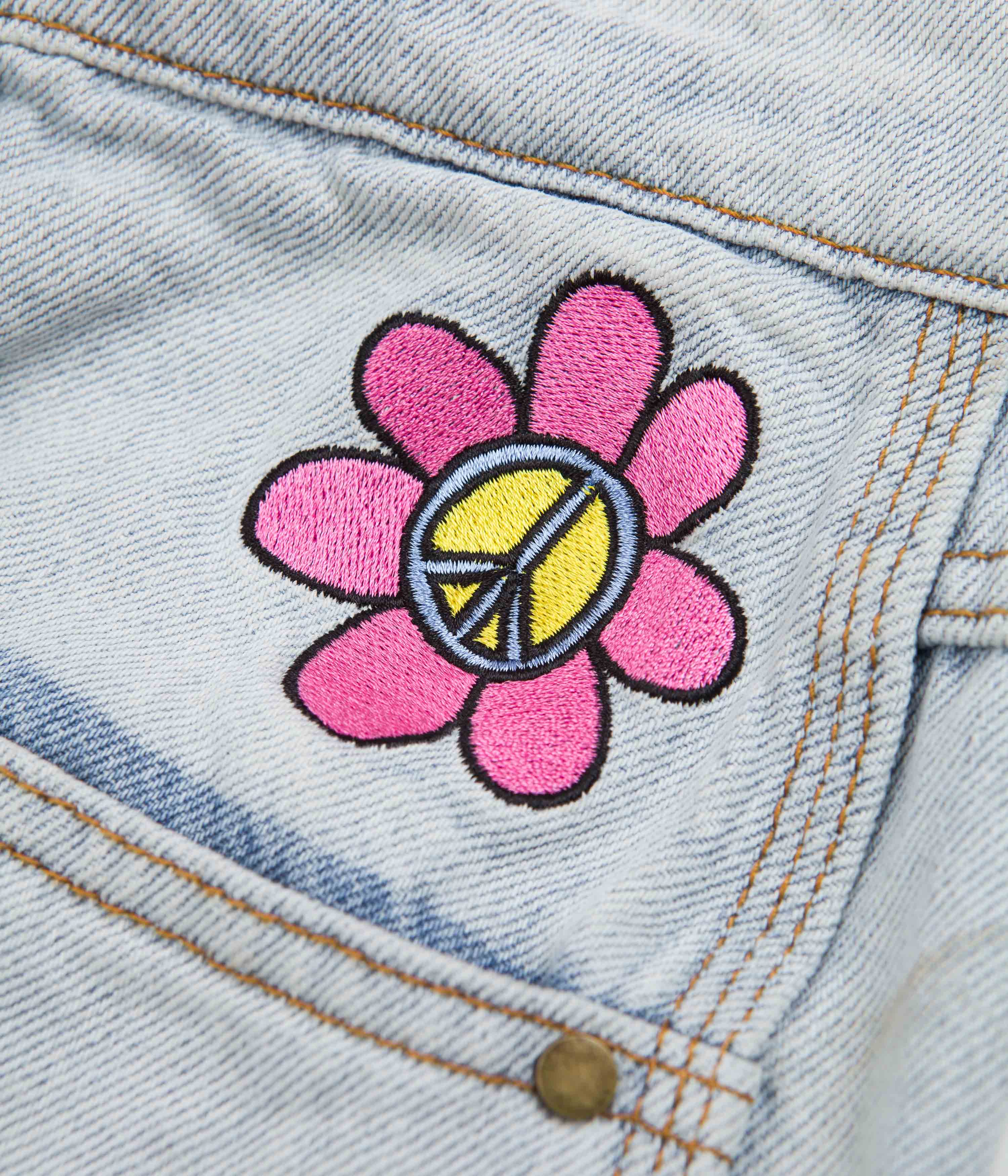 Butter Goods Flower Denim Jeans Light Blue Flatspot