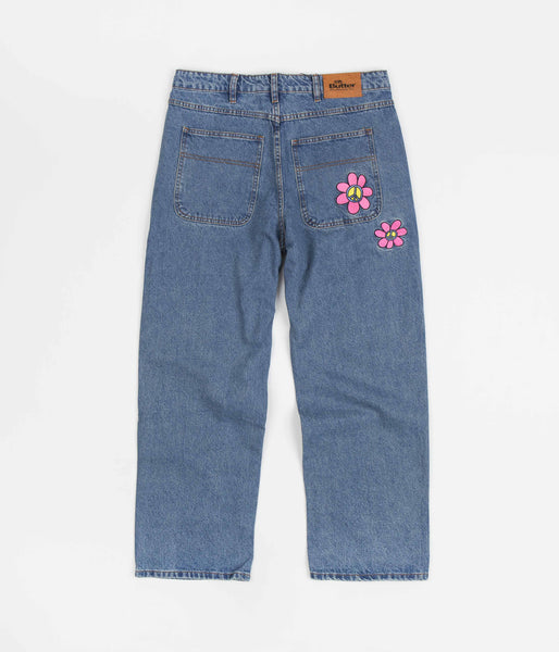 Butter Goods Flower Denim Jeans Washed Indigo Flatspot