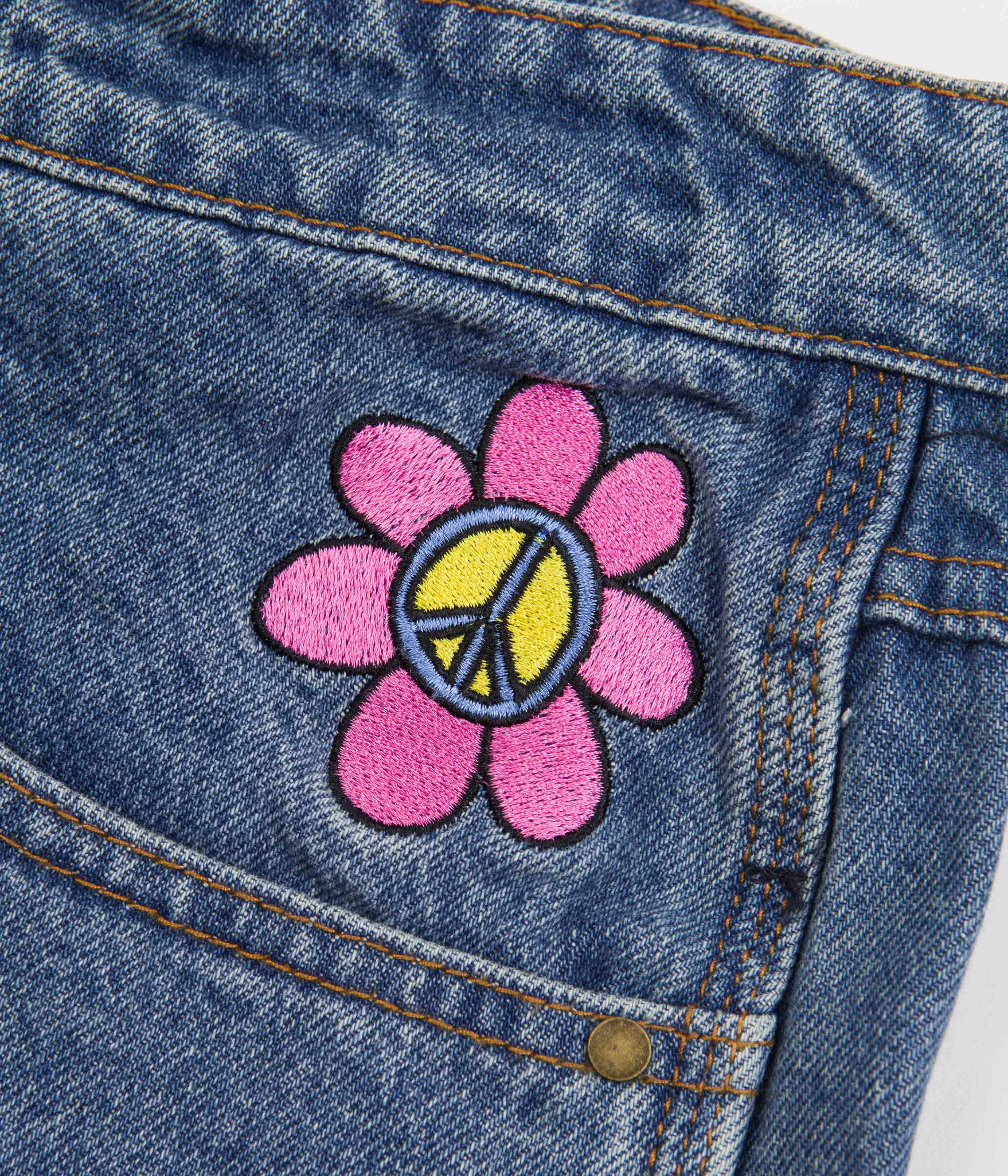 Butter Goods Flower Denim Jeans Washed Indigo Flatspot