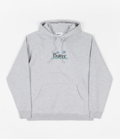 Butter Goods Flowers Classic Logo Pullover Hoodie - Heather Grey