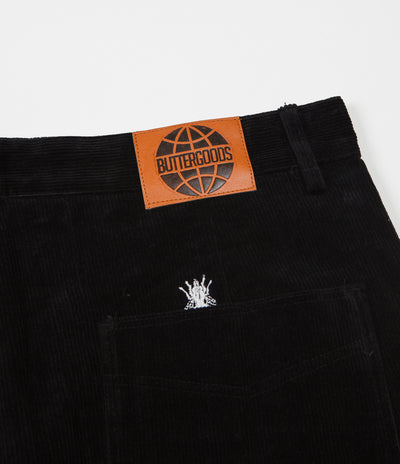Butter Goods Fly Corduroy Pants - Black / White