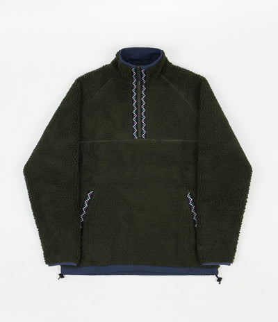 Butter Goods Glacier Sherpa 1/4 Zip Jacket - Forest