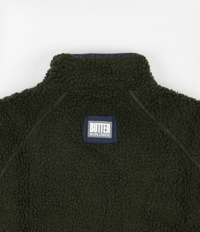 Butter Goods Glacier Sherpa 1/4 Zip Jacket - Forest