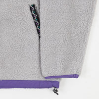 Butter Goods Glacier Sherpa 1/4 Zip Jacket - Light Grey thumbnail