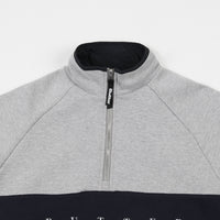Butter Goods Hampshire 1/4 Zip Sweatshirt - Heather Grey / Navy thumbnail