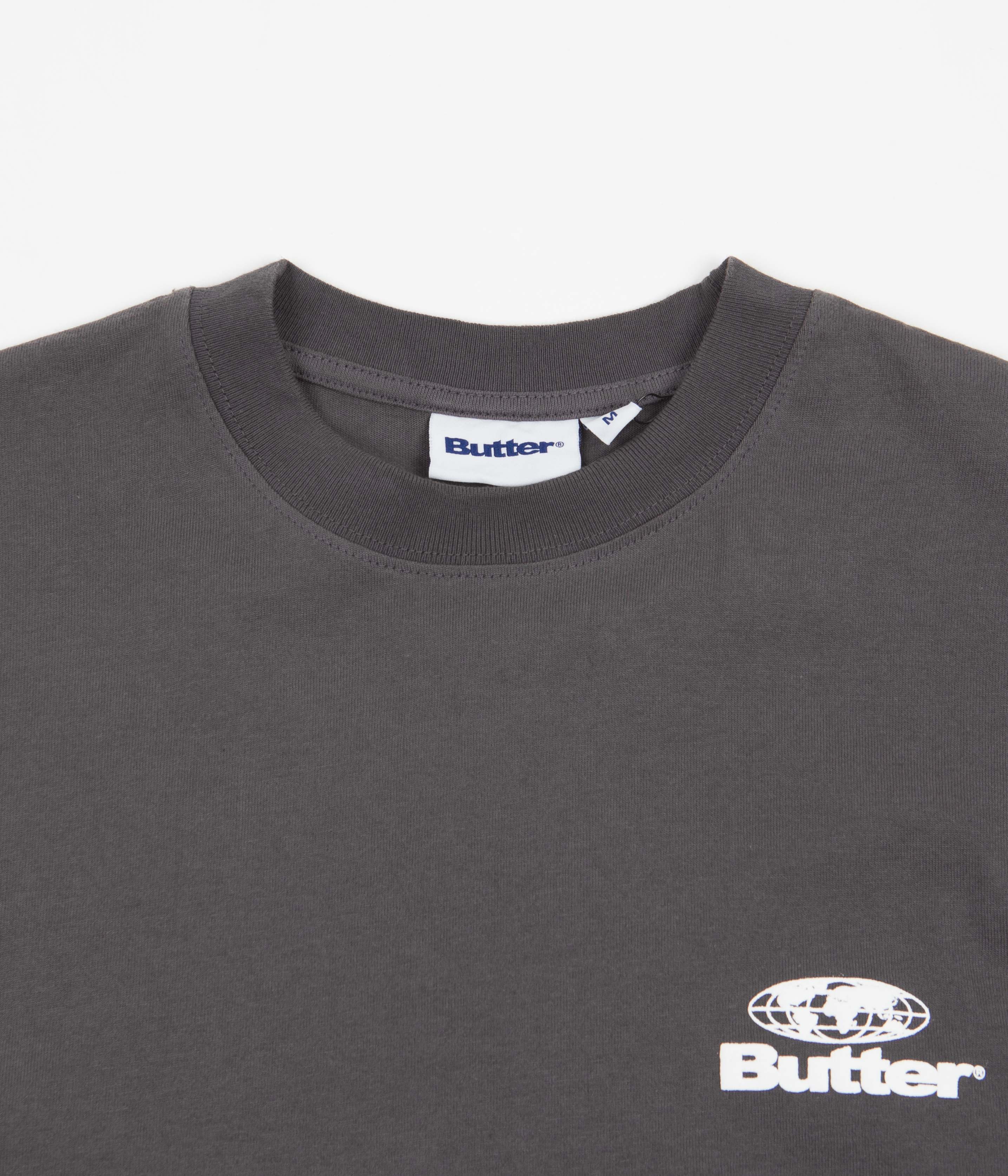 Butter Goods Heavyweight Pigment Dye TShirt Washed Black Flatspot