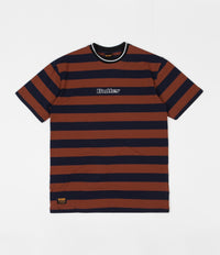 Butter Goods Jacquard Stripe T-Shirt - Brown / Navy